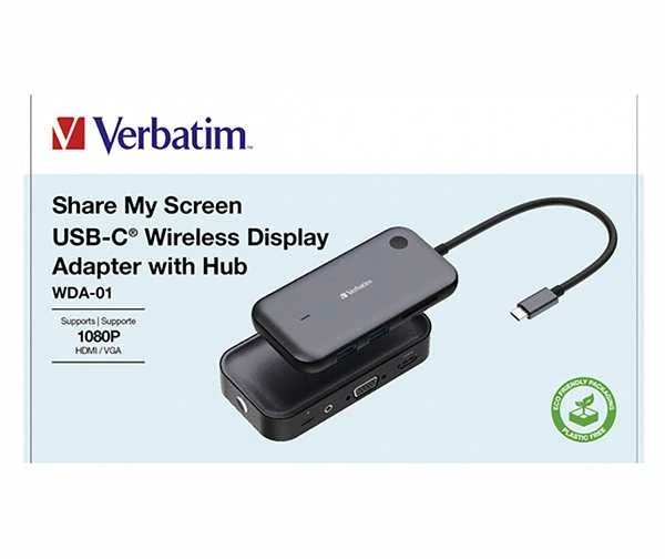 Verbatim Wireless 1080p Ekranas Transmitter Share My Screen juodos spalvos 32146