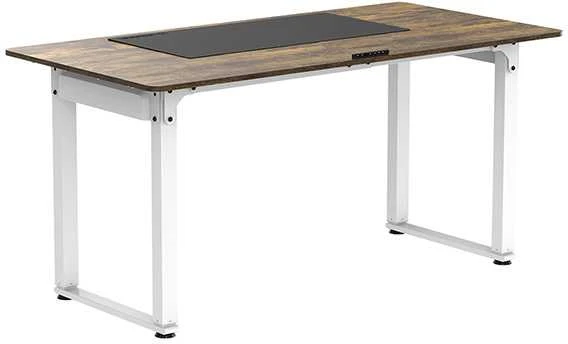 ULTRADESK UPLIFT Biurko 160x75 cm, 72-118 cm, balta ir-ruda