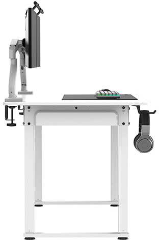 ULTRADESK UPLIFT Biurko 160x75 cm, 72-118 cm, balta ir-balta