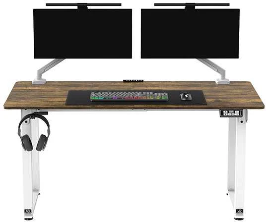 ULTRADESK UPLIFT stalas su monitoriais ir ausinių laikikliu