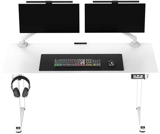 ULTRADESK UPLIFT Biurko 160x75 cm, 72-118 cm, balta ir-balta