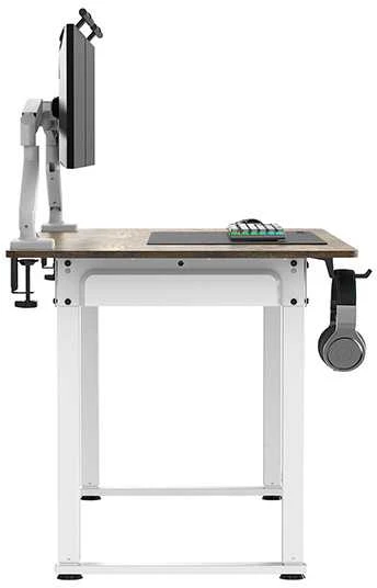 ULTRADESK UPLIFT Biurko 160x75 cm, 72-118 cm, balta ir-ruda