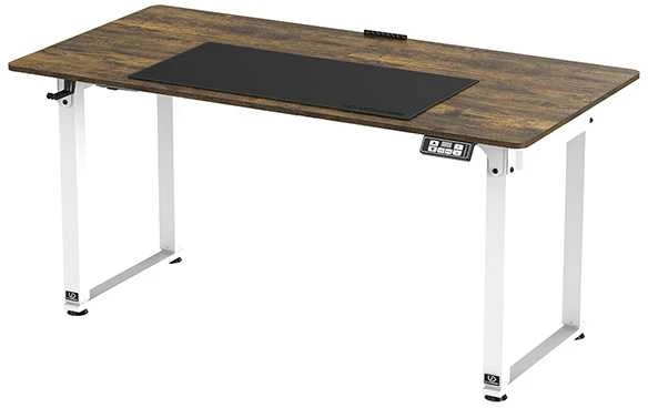 ULTRADESK UPLIFT Biurko 160x75 cm, 72-118 cm, balta ir-ruda