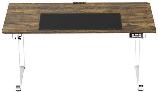 ULTRADESK UPLIFT Biurko 160x75 cm, 72-118 cm, balta ir-ruda