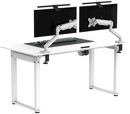 ULTRADESK UPLIFT Biurko 160x75 cm, 72-118 cm, balta ir-balta