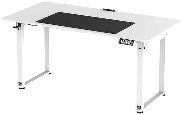 ULTRADESK UPLIFT Biurko 160x75 cm, 72-118 cm, balta ir-balta