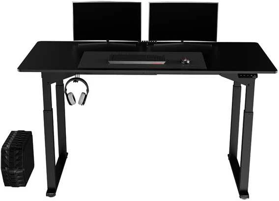 ULTRADESK UPLIFT Biurko 160X75 cm, 72-118 cm, juoda-juoda