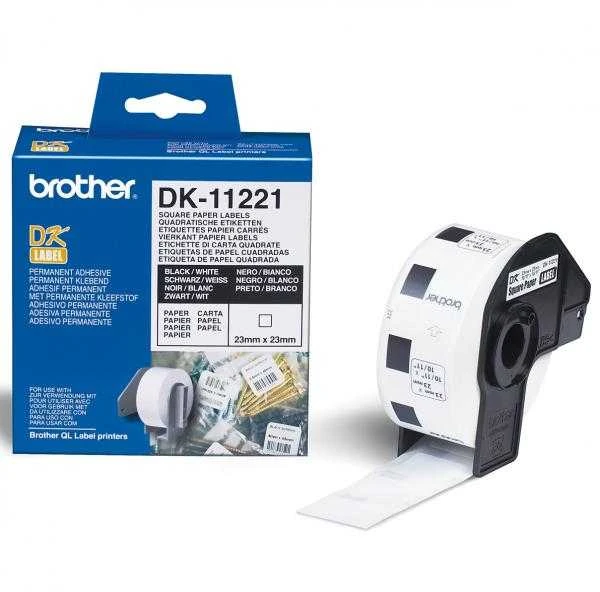 Brother Brolis | DK-11221 kvadratinė popierinė etiketė | Baltas | DK | 23 mm