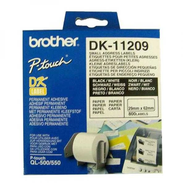 Brother Brolis | DK-11209 Mažos adresų etiketės | Baltas | DK | 29 mm x 62 mm