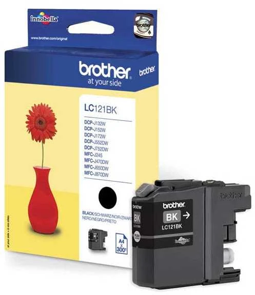 Brother LC-121BK rašalo kasetė, Juodas