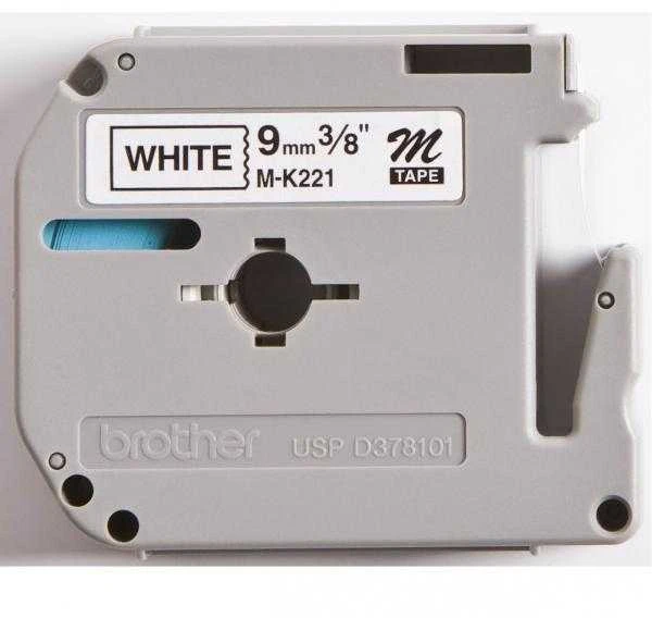 Brother MK221 etikečių juostelė Juoda ant baltos M