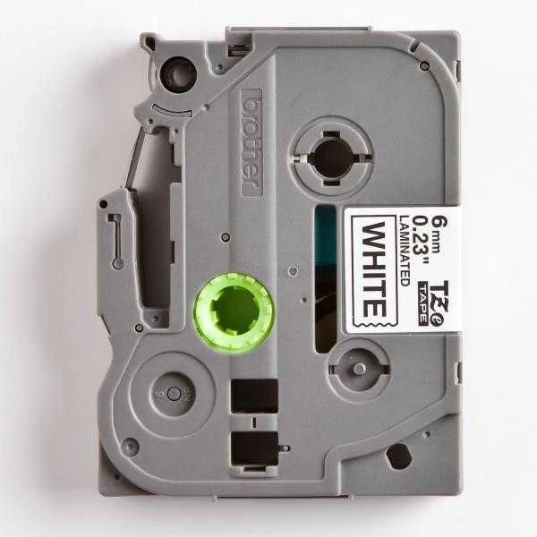Brother | TZe-211 Laminated Tape | Juodas on Baltas | TZe | 8 m | 6 cm