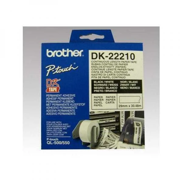 Brother Brolis | DK-22210 ištisinio ilgio popierinė etiketė | Baltas | DK | 29 mm | 30,5 m