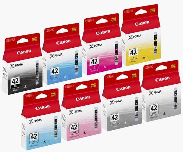 CANON 1LB CLI-42 8inks rašalo kasetė juodas ir spalvos standartinės talpos sudėtinė pakuotė pilni 8 rašalai