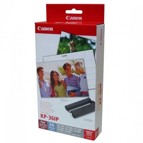 CANON KP-36IP fotopopierius 100x148mm 36 lapų + spalvotas rašalas, skirtas Selphy CP atviruko dydžio