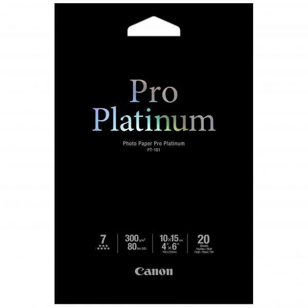Fotopopierius "canon photo paper pro platinum", pt-101, fotopopierius, blizgus, 2768b013, baltas, 10x15cm, 4x6", 300g/m2, 20 vnt., rašalinis