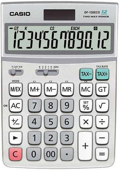 Casio DF-120ECO, stalinis, ekranas, 12 skaitmenų