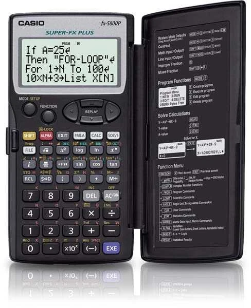Casio FX 5800 P programuojamas skaičiuotuvas su instrukcija