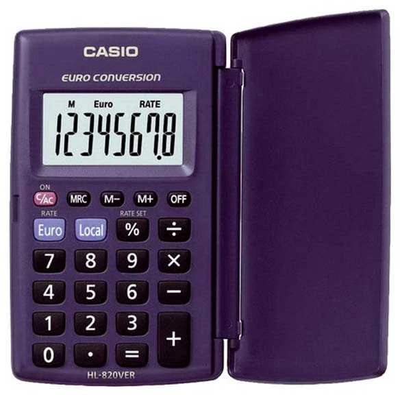 Casio atverčiamas skaičiuotuvas tamsiai mėlynu korpusu