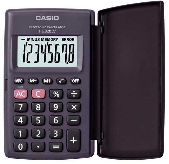 Casio Kalkuliatorius HL 820LV BK, juoda, kišeninis, 8 skaitmenų