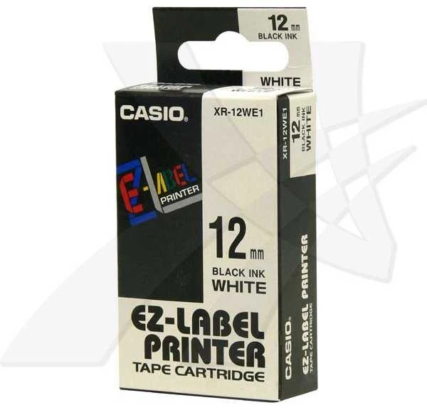 Casio XR-12 WE 12 mm juodas ant balto (XR12WE1)