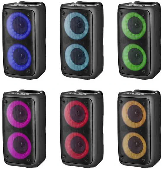 Defender Nešiojama kolonėlė BOOMER 20 Bluetooth 20W MP3/FM/SD/USB/AUX/TWS/LED/MIC KARAOKE juoda