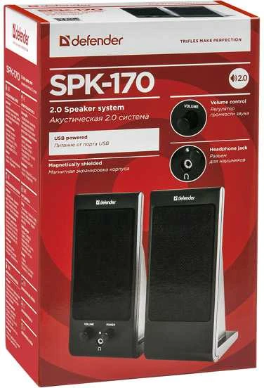 Kompiuterio kolonėlės DEFENDER 2.0 Speaker System 2x2W (RMS), juodas, SPK170BL