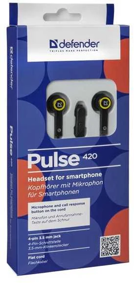 Defender Pulse 420 ausinės pakuotėje