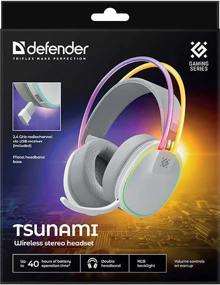 Defender Tsunami ausinės, balta, Tri-mode