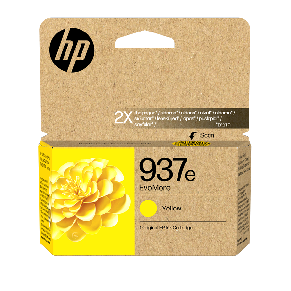 HP No. 937 geltona Instant Ink EVOMORE aprašymas - Prekės nuotrauka