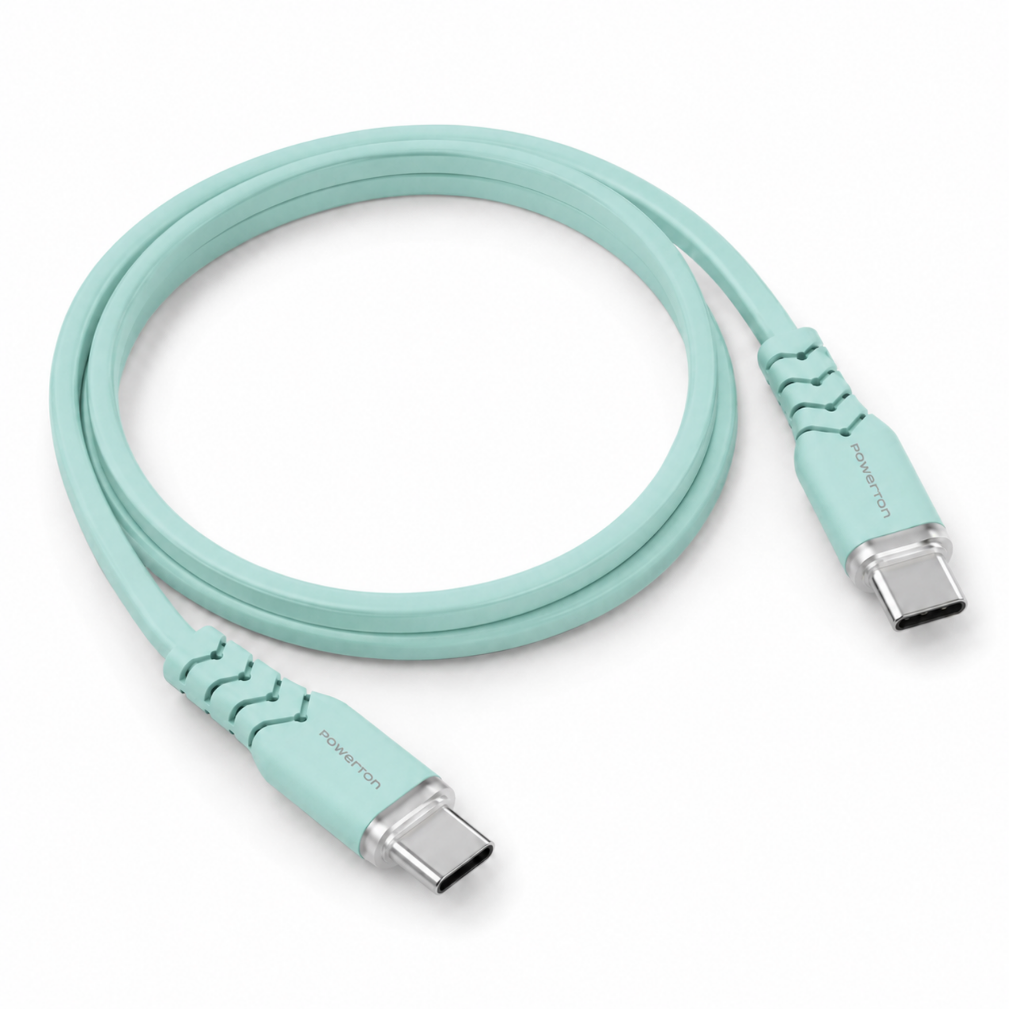 Neutralle Powerton ENERGY PASTEL EDITION USB-C kabelis, 60 W, 1 m, silikoninis, mėtų aprašymas - Prekės nuotrauka