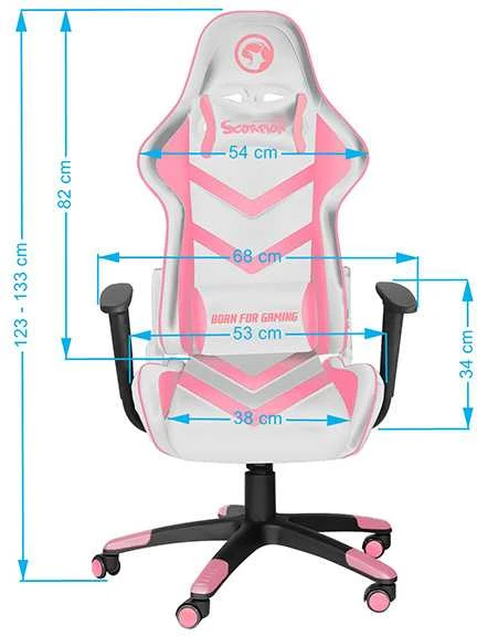 Žaidimų kėdė Marvo CH-106 Gaming Chair, Rožinė
