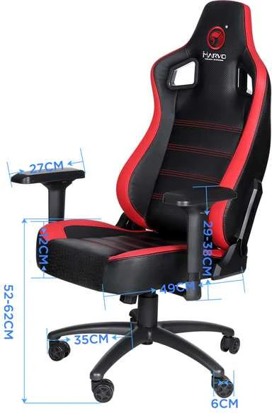Žaidimų kėdė Marvo CH-118 Gaming Chair, Juoda-raudona