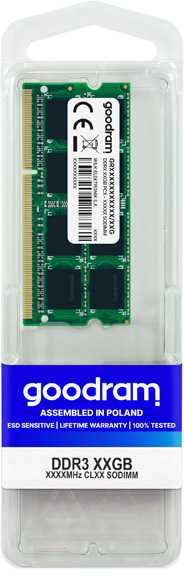 Nešiojamo kompiuterio atmintis Goodram 8GB DDR3 SO-DIMM atminties modulis 1333 MHz