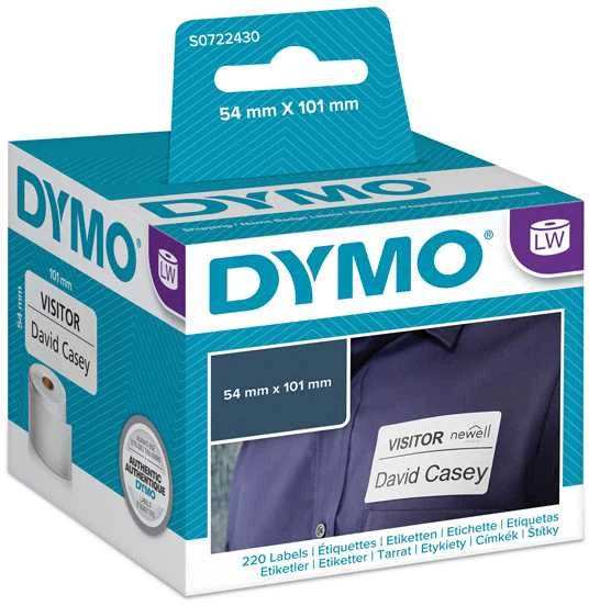 Dymo 99014 (S0722430) Etikečių ritinėlis Juodas on Baltas, 54mm x 101mm, 220 Lipdukų