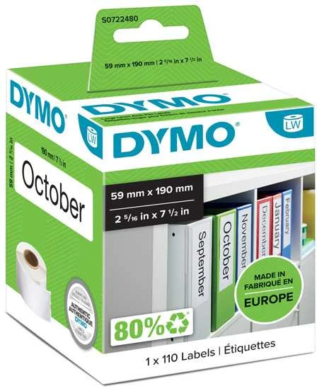 DYMO LabelWriter baltas padavimo etiketės, 59x190 mm, 1 pakuotė (110 vnt) S0722480
