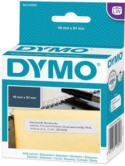 Etiketės DYMO LabelWriter 19x51 mm, 500 vnt. / S0722550 11355
