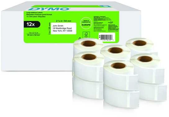 DYMO Etiketės 25 x 54mm / Rinkinys (2177563) - 12 vnt.