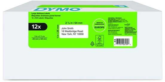 DYMO Etiketės 25 x 54mm / Rinkinys (2177563) - 12 vnt.