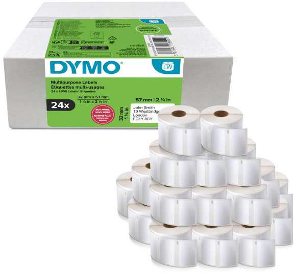 Dymo DYMO LW-įrašomi grąžinimo etikečių komplektas 32x57mm 24Rl 1000vnt