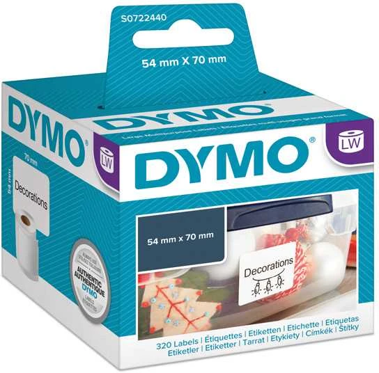 DYMO LW - Multi-Purpose Labels - 54 x 70 mm - S0722440 Balta Lipni spausdintuvo etiketė