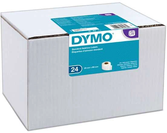 LabelWriter baltos adresų etiketės, 89x28 mm, didelės pakuotės (24x130st), birios DYMO / S0722360