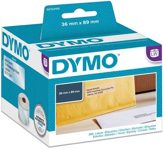 DYMO LW - Large Address Labels - 36 x 89 mm - S0722410 Permatomas Lipni spausdintuvo etiketė