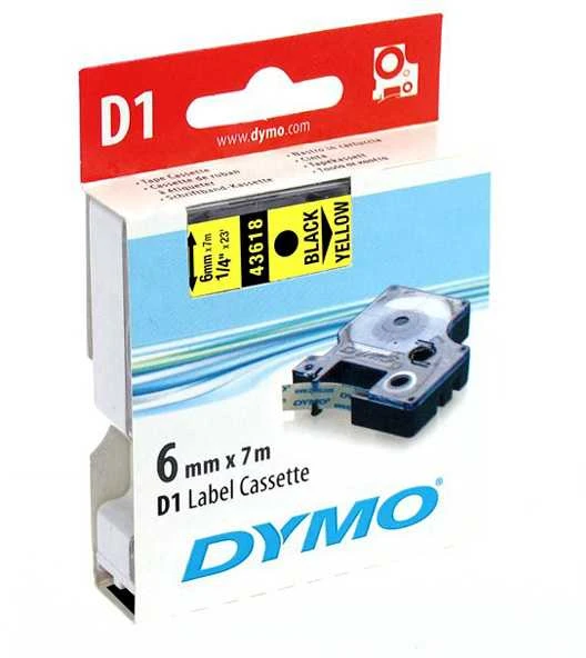 DYMO S0720790 D1 Juostelė 6mm x 7m (geltona / juodas šifras)