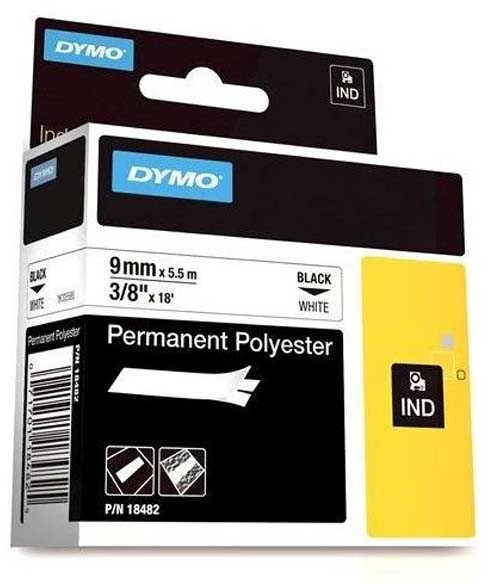 DYMO 18482 etikečių juostelė Juoda ant baltos