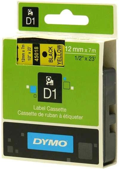 Juostelė DYMO D1 12mm x 7m, vinilinė, juoda ant geltono / S0720580 45018