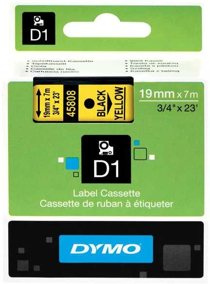 Juostelė DYMO D1 19mm x 7m, juoda ant geltono / S0720880 45808