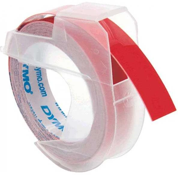 Juostelė DYMO, 9x3mm, plastikinė Balta/Raudona