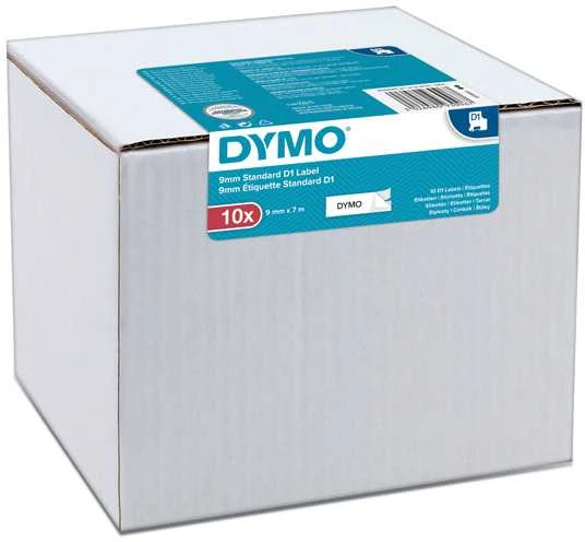 Dymo taśma do drukarek etykiet, D1 40913 | 9mm x 7m | juoda / balta | 10 vnt (S0720680_10)