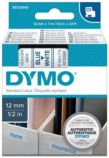 Juostelė DYMO D1 12mm x 7m, vinilinė, mėlyna ant balto / S0720540 45014